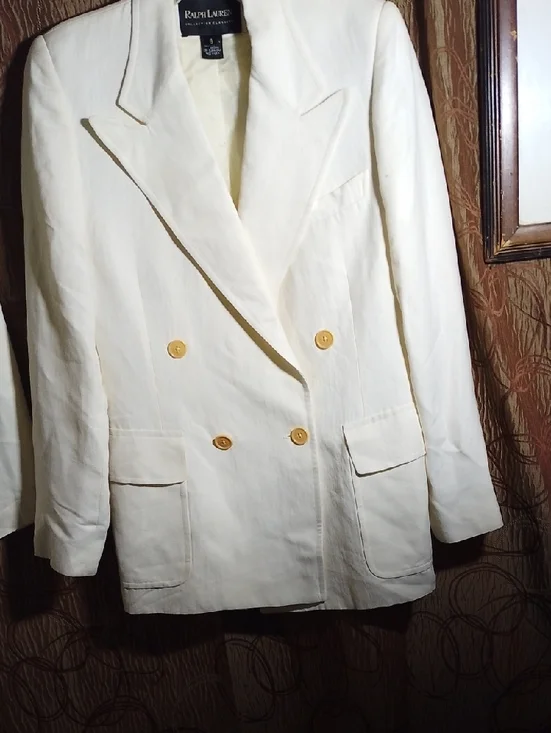 Ralph Lauren Off-White Double-Breasted Blazer - Picture 13 of 14